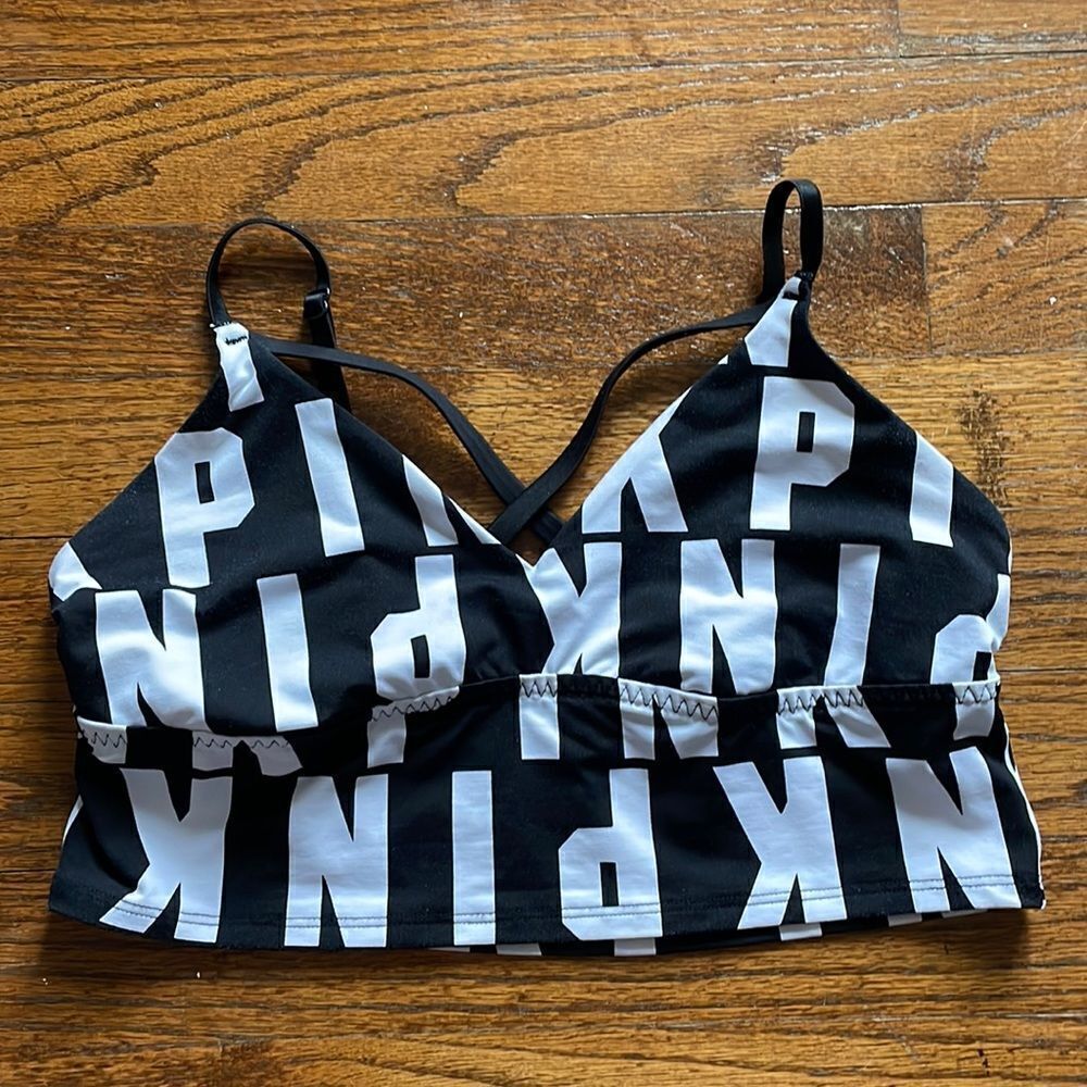 PINK Victoria’s Secret Black and White Ultimate Unlined Bra